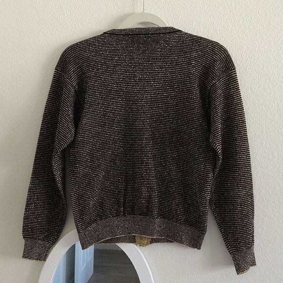 Vintage Adrienne Vittadini Gold Threaded Jacket size Small - Picture 7 of 7